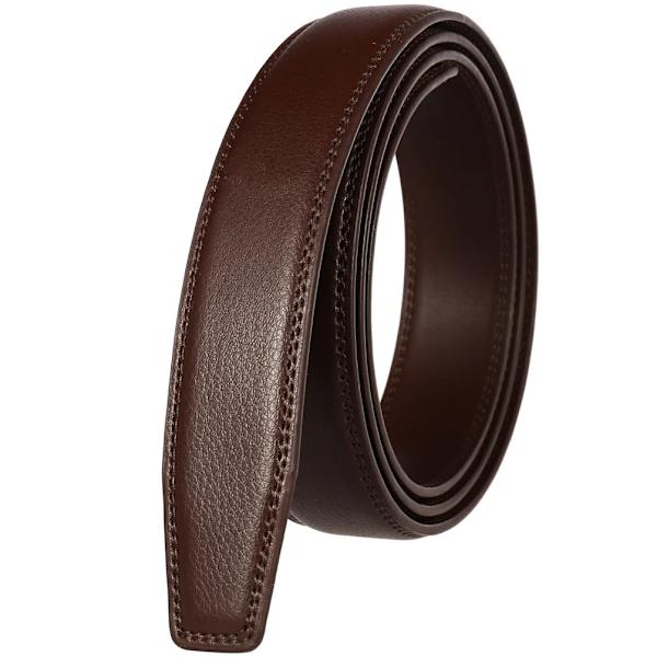 3,0 cm 3,1 cm bredd läderbälte utan spänne Designerbälten män Högkvalitativt läderrem 110-130 cm Coffee 115CM