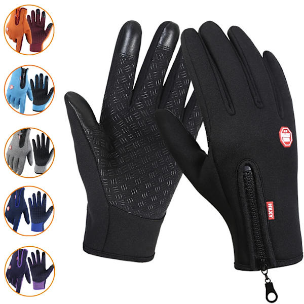 WinterThermal Cykelhandskar Cykel Varm Pekskärm Full Finger Handske Vattentät Utomhus Cykel Skidåkning Fiske Motorcykelridning Gray M