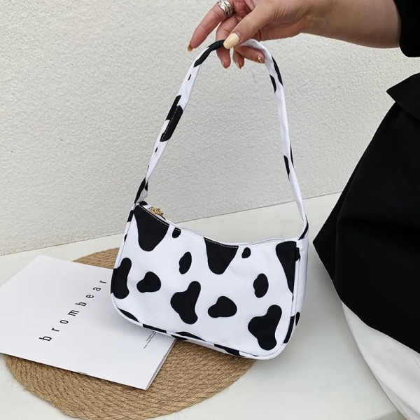 Kvinnor Axelväska Mode Djurmönster Print Bag Casual Nylon Butterfly Leopard Zebra Cow Print Handväska Kvinnor Underarmsväskor Butterfly