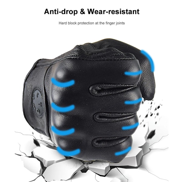 Suomy Vinatge Getläder Motorcykelhandskar Sommar Herr Perforerade Retro Läder Motorcykel Motocross Handske Dam Motorcyklist Guantes SU13 Black-Hole M