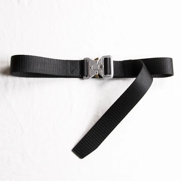 Bälte Män Utomhus Jakt Metall Taktiskt bälte Multifunktionslegering Spänne Högkvalitativ Marine Corps Canvas Bälte för kvinnor 3.8cm Black silver 100cm