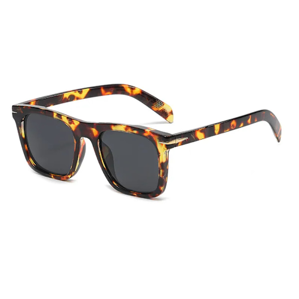 2022 klassiska fyrkantiga solglasögon för män Modemärke Designer Nit Retro Solglasögon för kvinnor UV400 Beckham Style Driver Glasögon leopard gray AS
