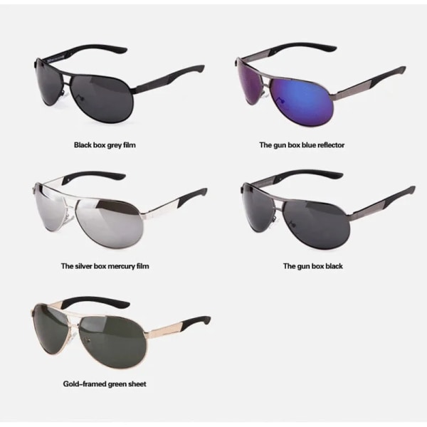 Hot Fashion Herr UV400 Polarized Coating Solglasögon Herr Körspeglar Oculos Eyewear Solglasögon för Man Solkläder Gray