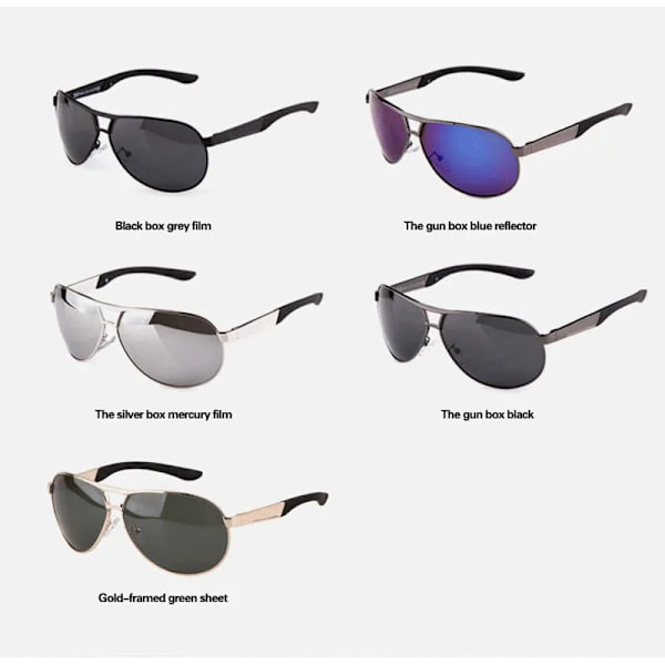 Hot Fashion Herr UV400 Polarized Coating Solglasögon Herr Körspeglar Oculos Eyewear Solglasögon för Man Solkläder Silver