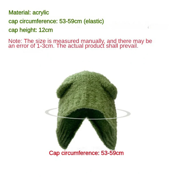 Nya Öron Höst Vinter Beanies Söta Säkerhetsbjörnar Hatt För Kvinnor Varm Tjock Lamb Fleece Resehätt Pullover Utomhus Dammössa Red Adult average size