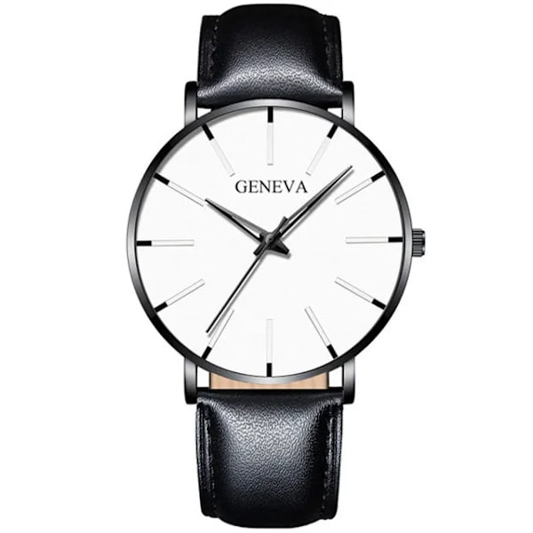 Rostfritt stål Mesh bälte Watch för män Minimalistisk ultratunn klocka Mode mäns watch relogio masculino Leather Black White