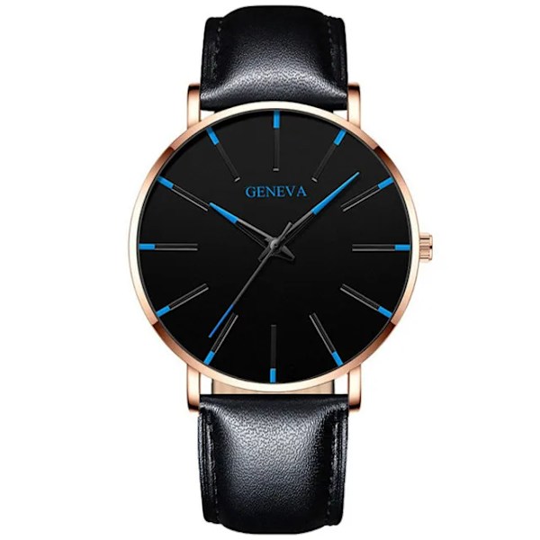 Rostfritt stål Mesh bälte Watch för män Minimalistisk ultratunn klocka Mode mäns watch relogio masculino Leather Rose Blue