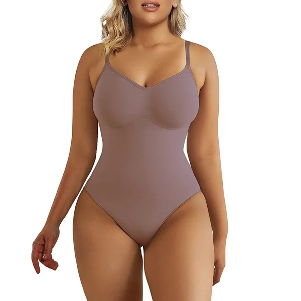 Fajas Colombianas Bodysuit för kvinnor Magkontroll Shapewear Seamless Sculpting String Body Shaper Trosor Butt Lifter Bantning Brown panties L