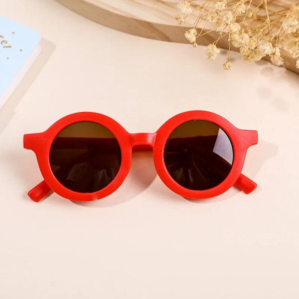 2023 Mode Runda Barn Solglasögon Klassiska Söta Flickor Pojkar Barn Solglasögon UV400 Skyddsglasögon Baby De Sol Gafas C-red