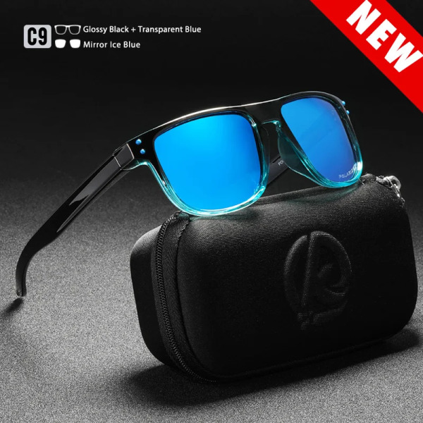 KDEAM Slitstarka lätta polariserade solglasögon Solglasögon i alla passform för män Beläggning Lins Minimera bländning Hårt case ingår C9 Black hard case
