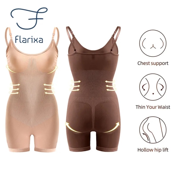 Flarixa bantningsbälte Tummy Shaper Seamless Women's Waist Trainer Binders Body Shaper Body Shapewear Butt Lifter Plus Size Beige M