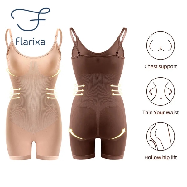 Flarixa bantningsbälte Tummy Shaper Seamless Women's Waist Trainer Binders Body Shaper Body Shapewear Butt Lifter Plus Size Brown XXL