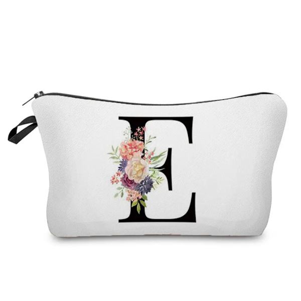 Brudtärna sminkväska Blomma alfabetet printed förvaringsväska Kosmetikväskor för bruden Brudtärna förslag present Vacker damväska hz2462 Flower Bag