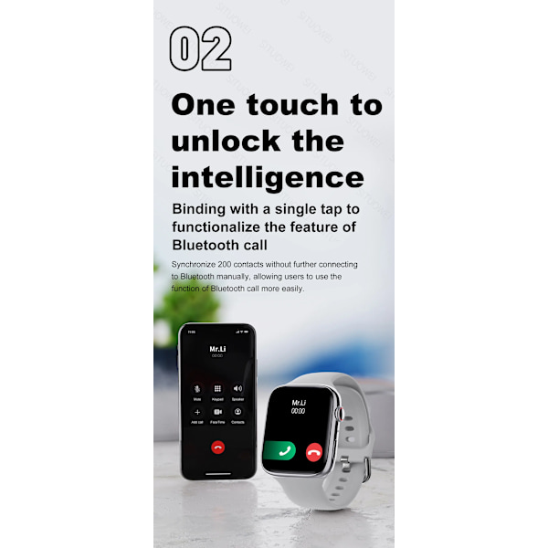 Smart Watch Series 8 Bluetooth Call 1.9\ Gray-Ocean Band