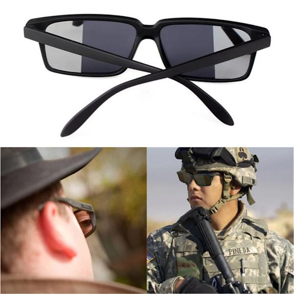 Antispårglasögon Unisex Black Square Spy Bakifrån Solglasögon Självskydd Safey Eyewear Spegel Sidoändar Vy bakom dig black black as picture