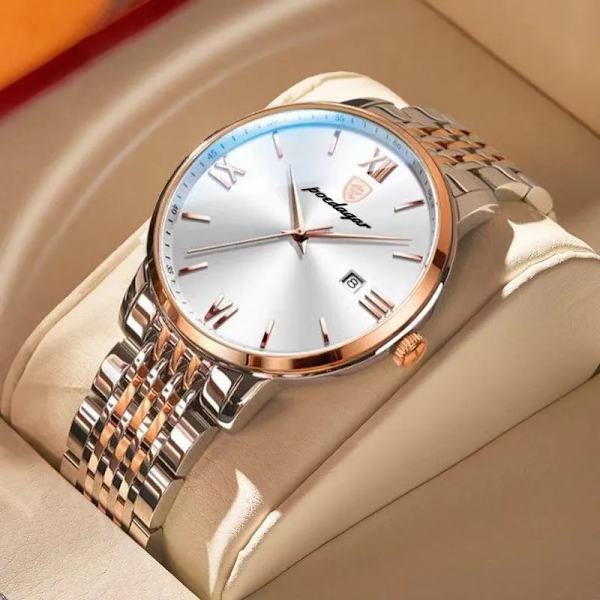 2023 Toppmärke Lyx Watch 30 m Vattentät datumklocka Sportklockor för män Herr Quartz Casual Armbandsur Watch Masculino Gold White