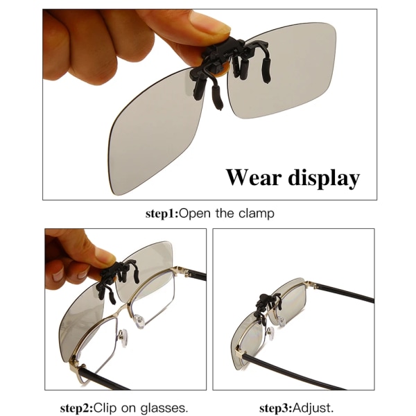 LongKeeper polariserade fotokromiska linser Clip On Solglasögon Bilförarglasögon Anti-UV Solglasögon Körglasögon Tillbehör grey