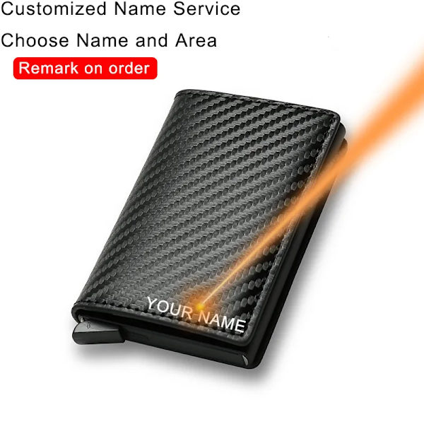 Anti Rfid Kreditkortshållare Smart Minimalistisk Plånboksficka Män Kvinnor Smal Korthållare Bank Säkert Case Carbon(Name Service)