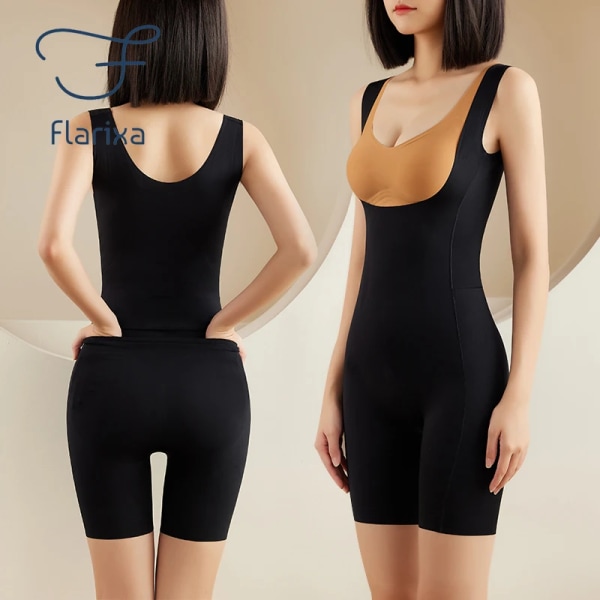 Flarixa NY waist trainer allt i ett Shapewear damkorsett Back Take Off Body Sömlös Body Shaper Slimmande underkläder Beige M