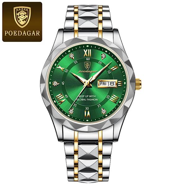 POEDAGAR Brand Business Luxury Watch Herr Sport Vattentät Lysande Quartz Man Watch Steel Armband 2023 Kalenderklocka Man Relógio GSN