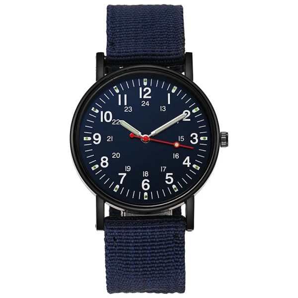 Watch Herrklockor Lysande Visar Klocka Lyx Militär Sport Nylon Fläta Bring Quartz Armbandsur Herr Casual Nylon Blue