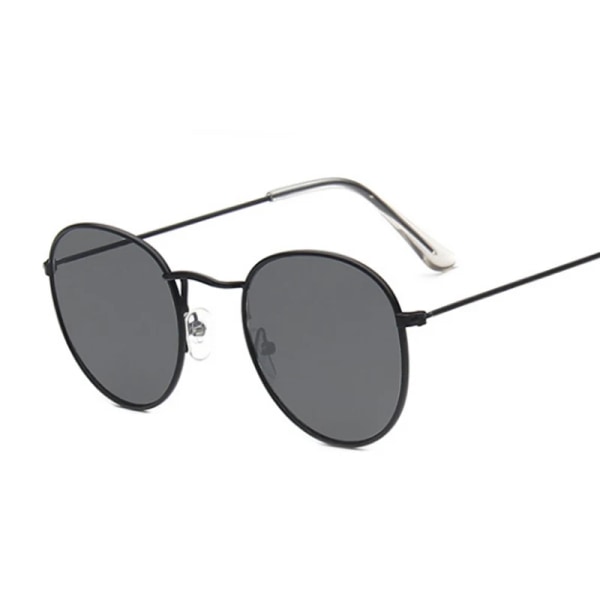 Klassisk liten ram, runda solglasögon Kvinna/Man Märkesdesigner Alloy Spegel Solglasögon Man Kvinnlig Mode Vintage Oculos GoldBrown Other