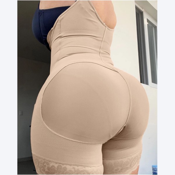 Fajas Colombianas Body med dragkedja på sidan Magkontroll Underkläder Hög kompression waist trainer Body Shaper Skims Black XXL