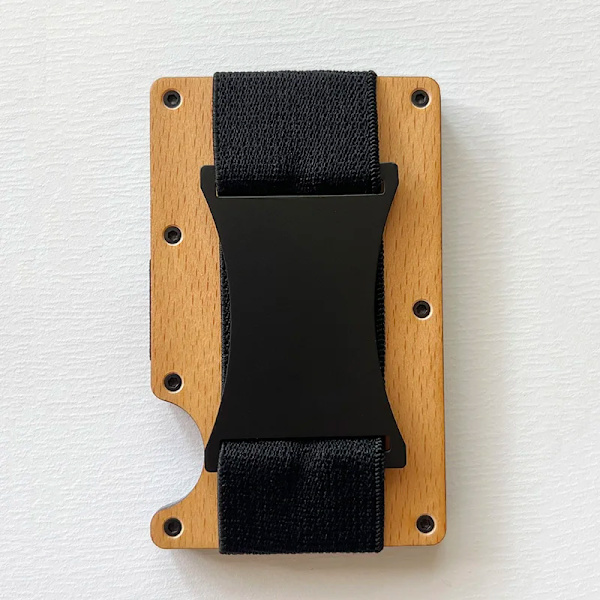 Slimma plånböcker för män Smart Minimalistisk Tunn Plånbok Hane Metall Kolfiber Aluminium RFID Lyx Designer Korthållare 2022 Handväska wood skin