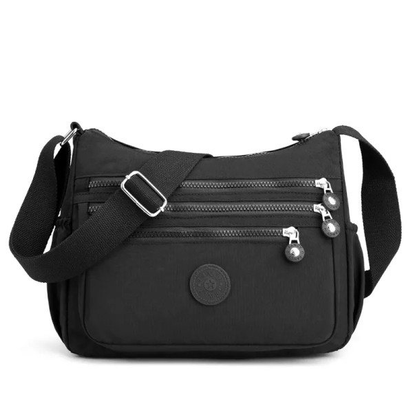 Messenger Bag Causal Kvinnor Axelväska Multi Nylon Kvinna Crossbody-väskor Kvinna Crossbody Moderväska Shoudlerväska Black 01
