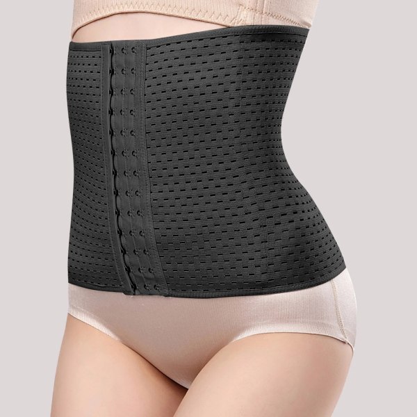 Dam Waist trainer Korsettbälte Under Kläder Sport Lång Torso Shapewear Waist trainer Metall Black XXXL