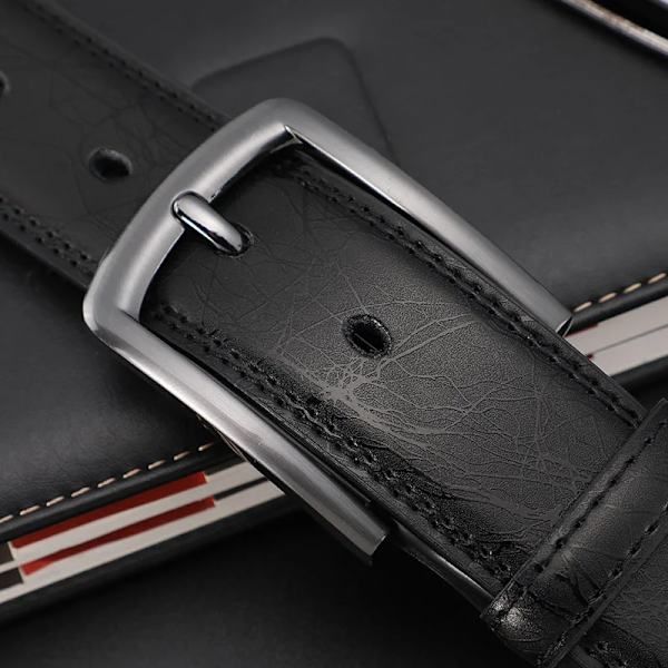 Designers Herrbälten Klänning i äkta läder Casual Pin Spänne Affärsbälte för man 2019 Nytt manligt bälte Lyxrem HQ091 Black 100cm