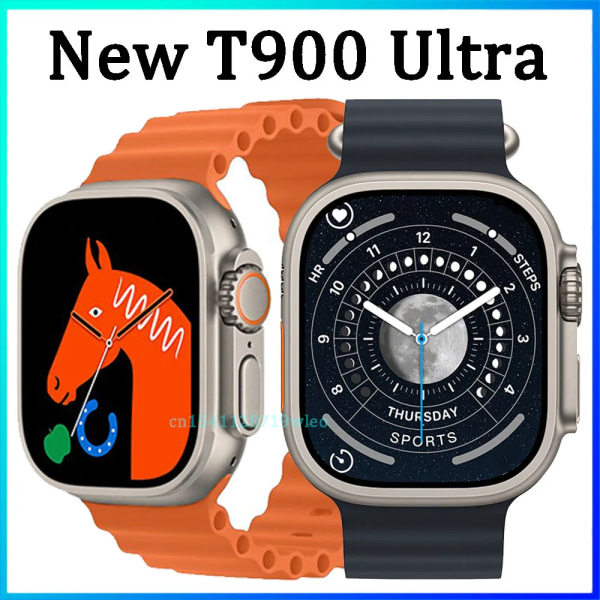 Smart Watch T900 ultra 49mm Nyhet i Smart Watch 8 ultra Herr Dam SmartWatch Bluetooth Call Waterproof Watch 8 trådlösa laddningar Black Original Box