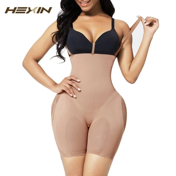 HEXIN Body Shaper Fajas Colombianas Body Slimming Waist Trainer Shapewear Push Up Butt Lifter Korsett Reductoras Underkläder BROWN XS-S