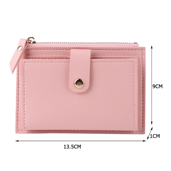Mini Kvinnor Plånböcker Kortplånböcker Korthållare med flera fack PU Läder Mode Kvinnlig Plånbok Korthållare Plånbok Pink
