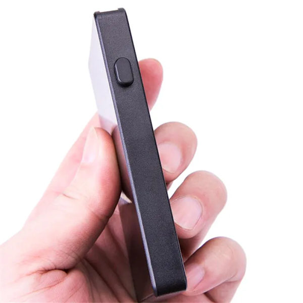 Smal aluminiumkortplånbok RFID popup-tryckknapp Bank Case Hållare Tunn smart metallplånbok för man kvinnor Blue