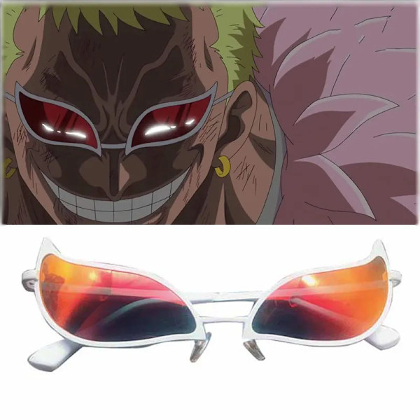 INSTOCK Högkvalitativt mode Donquixote Doflamingo Cosplay Glasögon Anime PVC Solglasögon Rolig julklapp Red style1
