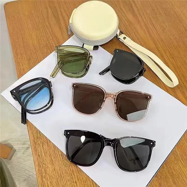 Mode hopfällbara fyrkantiga solglasögon dam överdimensionerade solglasögon män Retro svarta solglasögon solglasögon glasögon UV400 Oculos De Sol B-5