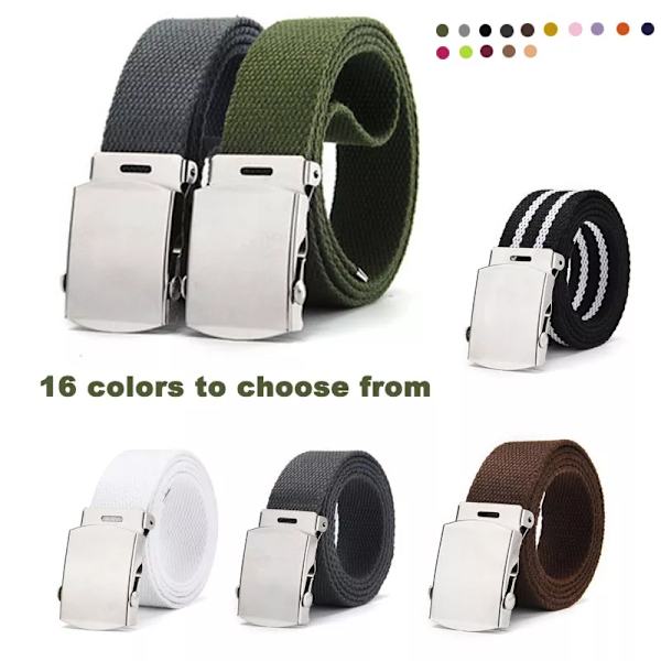 Högkvalitativ canvasbälte unisex lyxrem taktisk militär canvas midjeband Utomhusträningsbälte metallspänne bälten 3,8 brett khaki 100cm