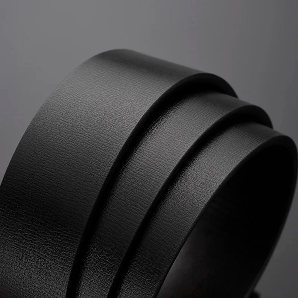 Herrbälte, tandlöst automatiskt spänne, exklusivt designbälte, lyxigt, lyxigt, läderbälte för män WYH04 black 115CM
