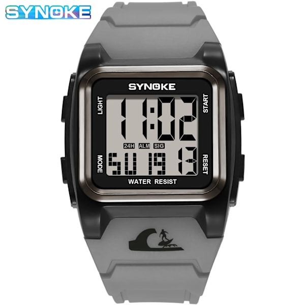 SYNOKE Herrklockor Vattentät Big Dial Digital Sports Watch Väckarklocka Multifunktionsklockor för män Relogio Masculino Green