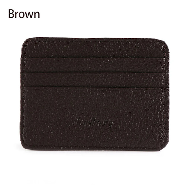 Mode för mäns PU-läder-ID Kreditkortshållare Plånbok Myntväska Business Slim Money Pocket- case Korthållare för flera kort A-Brown