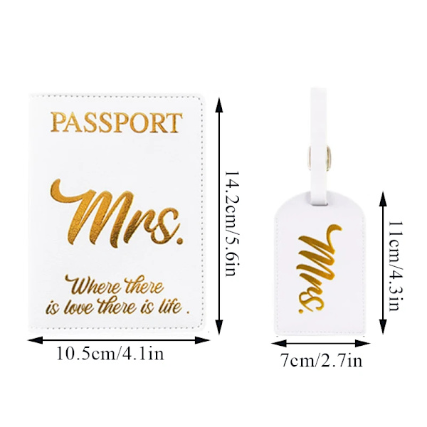 Par Pass Mapp Pass Cover Resedokument Väska Bröllopspresent Mr Fru Brev Utskrift Enkel PU case style 3
