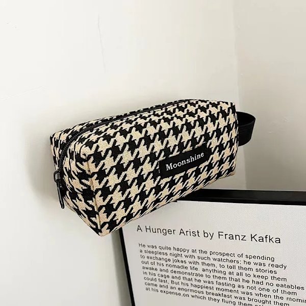 Layrussi Ny Houndstooth kosmetisk väska Klassisk dragkedja Kvinnlig Liten förvaringsväska Casual Bärbar Mini Sminkväska Canvas Handväska Checkerboard