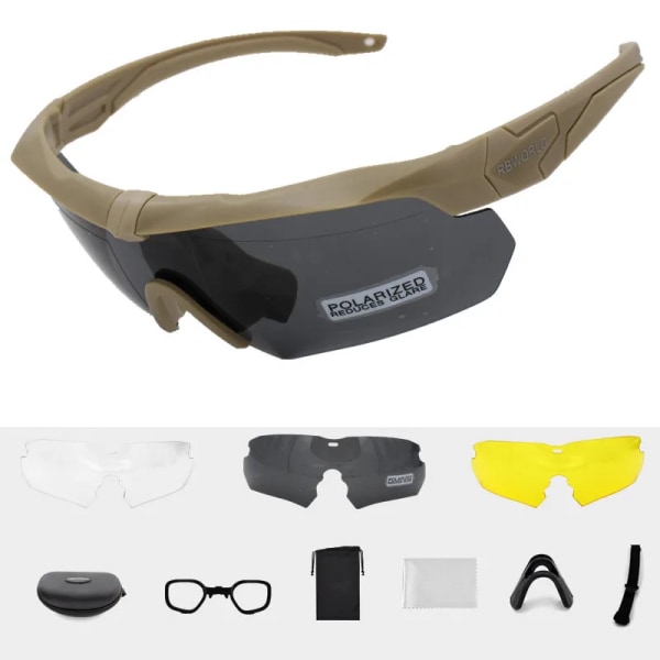 Tr90 Military Goggles 3 lins Solglasögon Skottsäkra Army taktiska Glasögon skytte Glasögon MTB Cykling 1 Polarized 2 PC(.290)