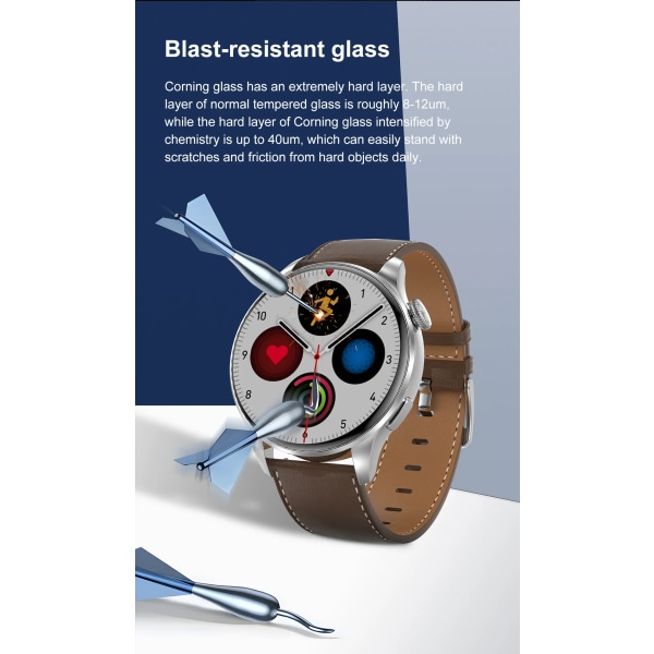 SITOPWEAR Business Smart Watch NFC Smartwatch för män Bluetooth Samtal Sport Fitness Tracker Hälsomonitor Trådlös laddning With Silicone Strap(.1183)