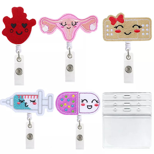 Studenter Läkare ID-kortshållare Plånboksväska påse Söt kreditkortshållare påsar Sjuksköterska Infällbart märke Reel Clip Badge Hållare NO.3