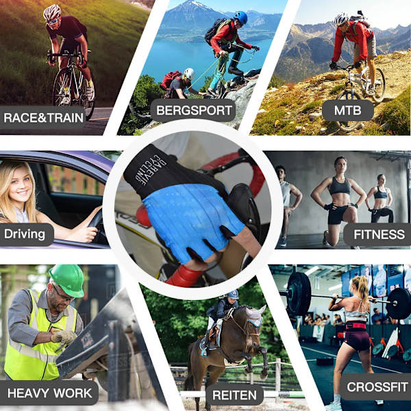DAREVIE Cycling Gloves Pro Lätt Mjuk Andas Cool Dry Half Finger Cykelhandske Anti-halk Stötsäkra cykelhandskar MTB Road Black Asian-S