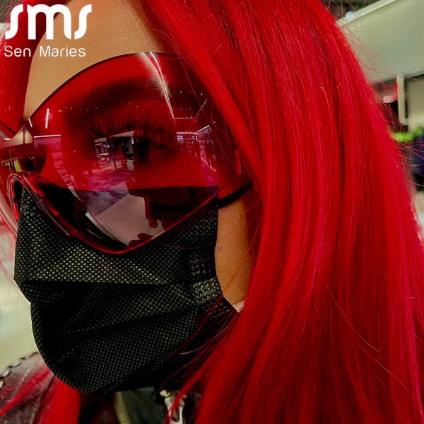 Nya Steampunk överdimensionerade solglasögon för kvinnor Trender Punk Y2k solglasögon Goggle Herr 2000-talets märkesdesigner Eyewear De Sol Oculos Style B4 As Shown