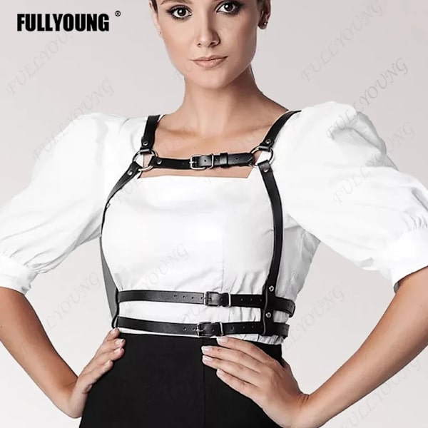 Kvinnor Sele Tillbehör Bondage Strumpeband Bälte Hög kvalitet Lyx läder hängslen Body Bondage BH Bur Underkläder Rem Bälte Style3 Adjustable