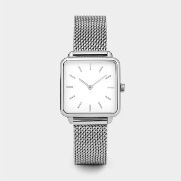 Reloj Mujer Lyxiga Damklockor Roséguld Enkelt magnetiskt mesh Dammode Fyrkantigt Watch Zegarek Damski Silver